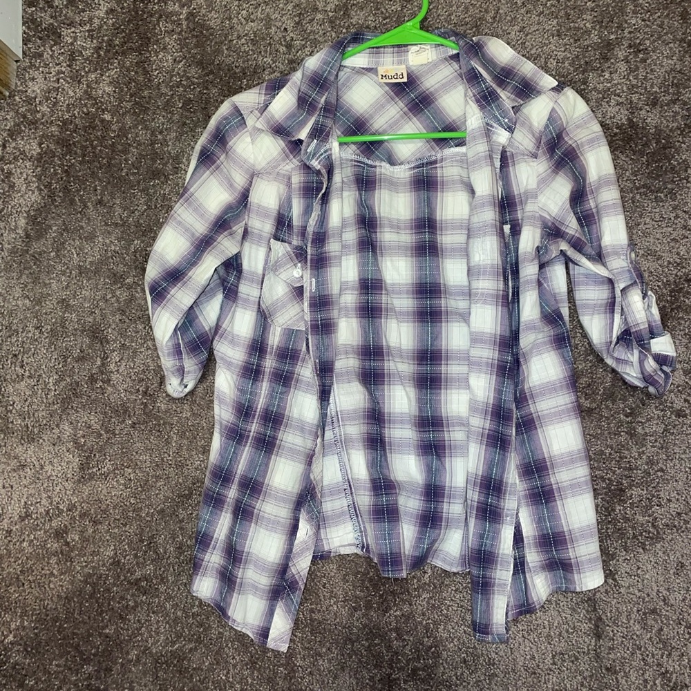 Flannels / pink and one teal